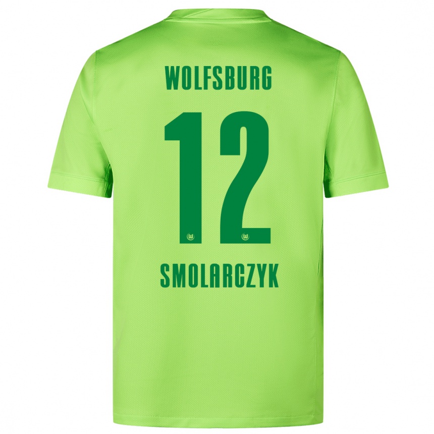 Kinder Fußball Nelly Smolarczyk #12 Fluoreszierendes Grün Heimtrikot Trikot 2024/25 T-Shirt Luxemburg