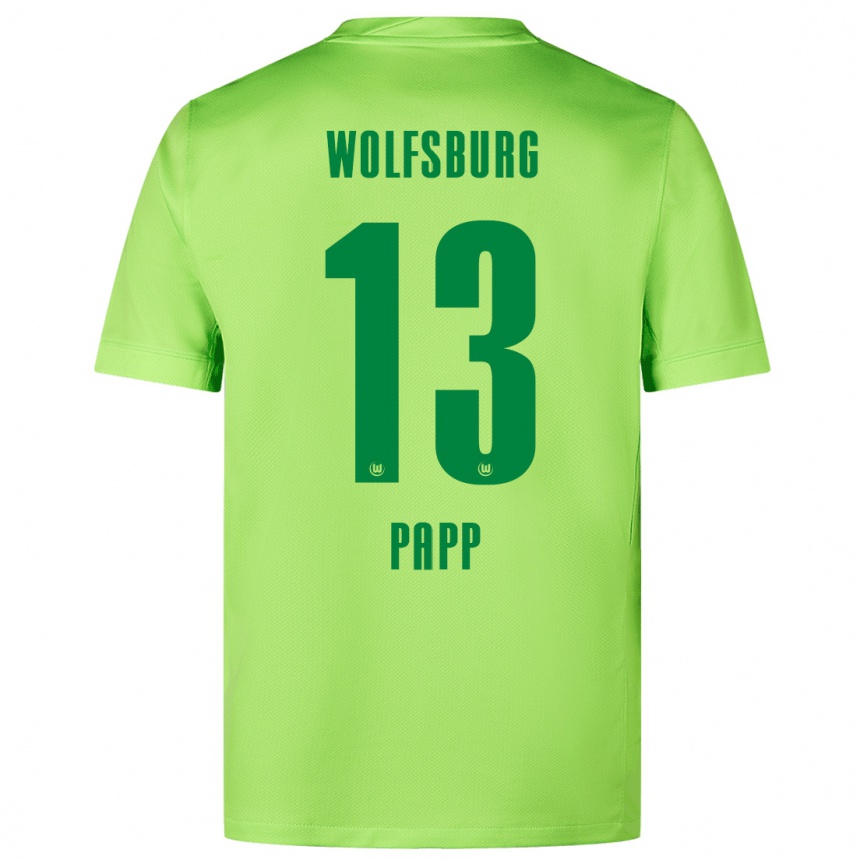 Kinder Fußball Luca Papp #13 Fluoreszierendes Grün Heimtrikot Trikot 2024/25 T-Shirt Luxemburg