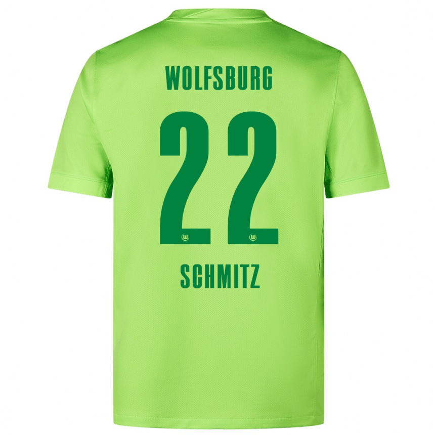 Kinder Fußball Lisa Schmitz #22 Fluoreszierendes Grün Heimtrikot Trikot 2024/25 T-Shirt Luxemburg