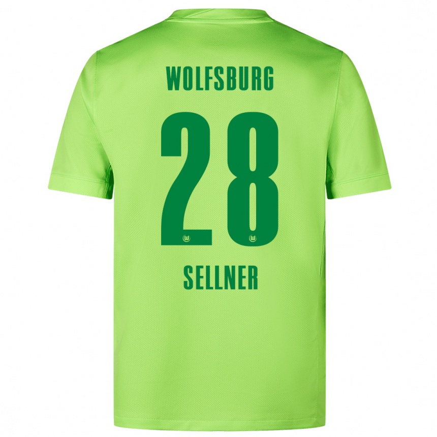 Kinder Fußball Tabea Sellner #28 Fluoreszierendes Grün Heimtrikot Trikot 2024/25 T-Shirt Luxemburg