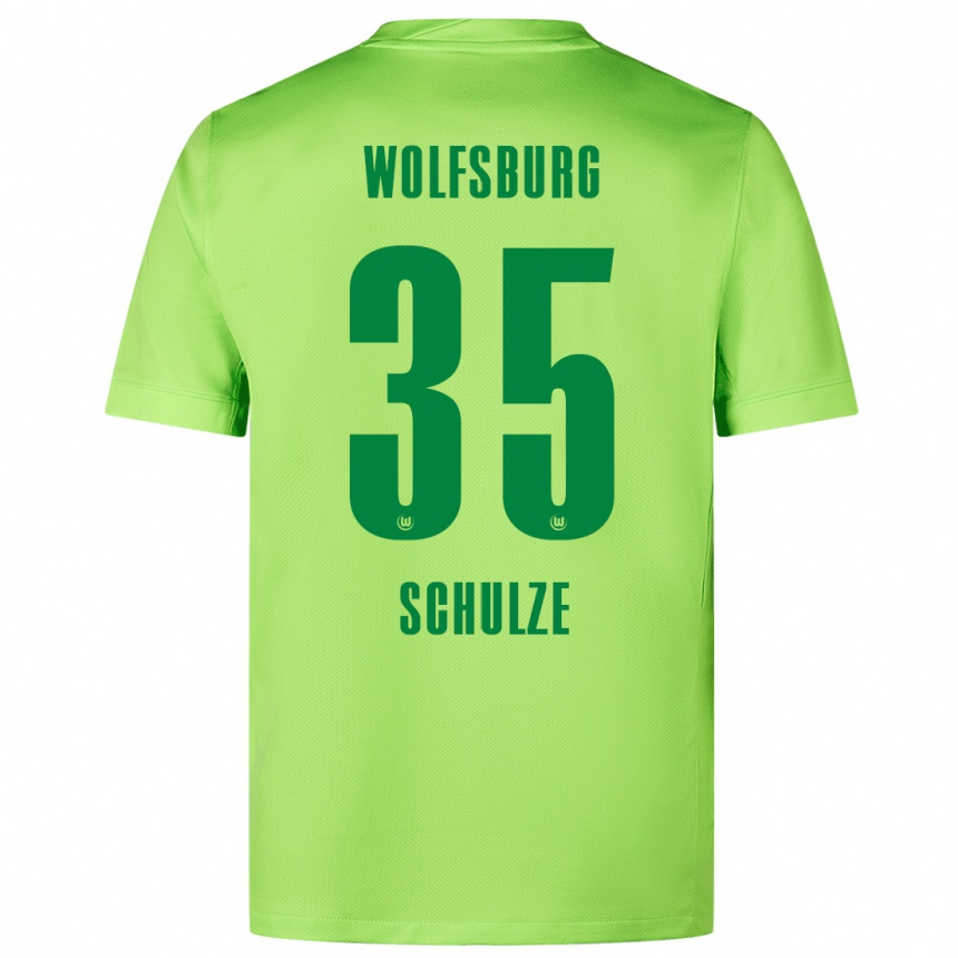 Kinder Fußball Philipp Schulze #35 Fluoreszierendes Grün Heimtrikot Trikot 2024/25 T-Shirt Luxemburg