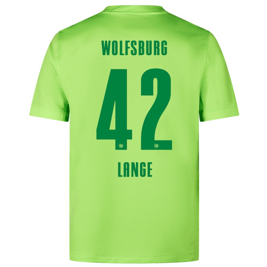 Kinder Fußball Felix Lange #42 Fluoreszierendes Grün Heimtrikot Trikot 2024/25 T-Shirt Luxemburg