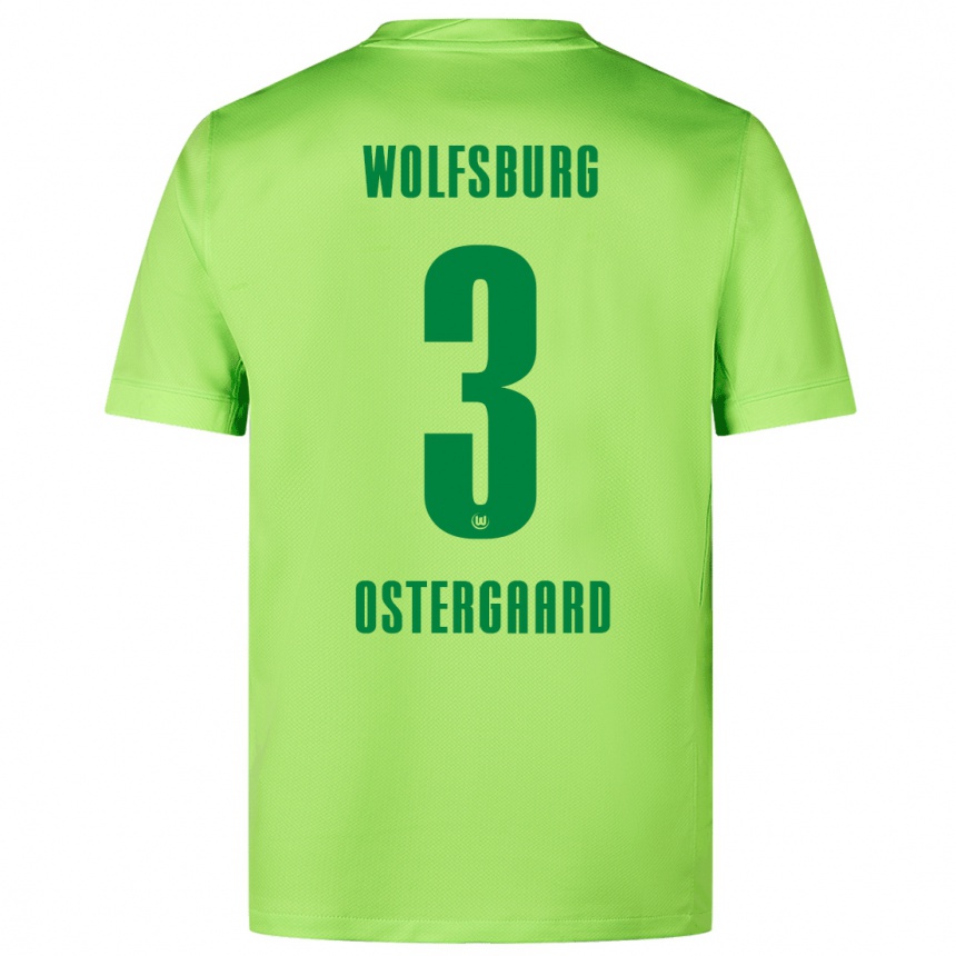 Kinder Fußball Christian Östergaard #3 Fluoreszierendes Grün Heimtrikot Trikot 2024/25 T-Shirt Luxemburg