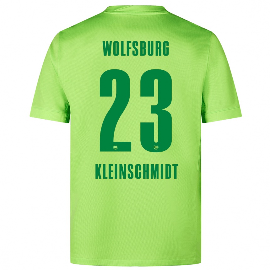 Kinder Fußball Max Kleinschmidt #23 Fluoreszierendes Grün Heimtrikot Trikot 2024/25 T-Shirt Luxemburg