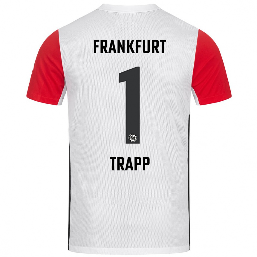 Kinder Fußball Kevin Trapp #1 Weiß Rot Heimtrikot Trikot 2024/25 T-Shirt Luxemburg