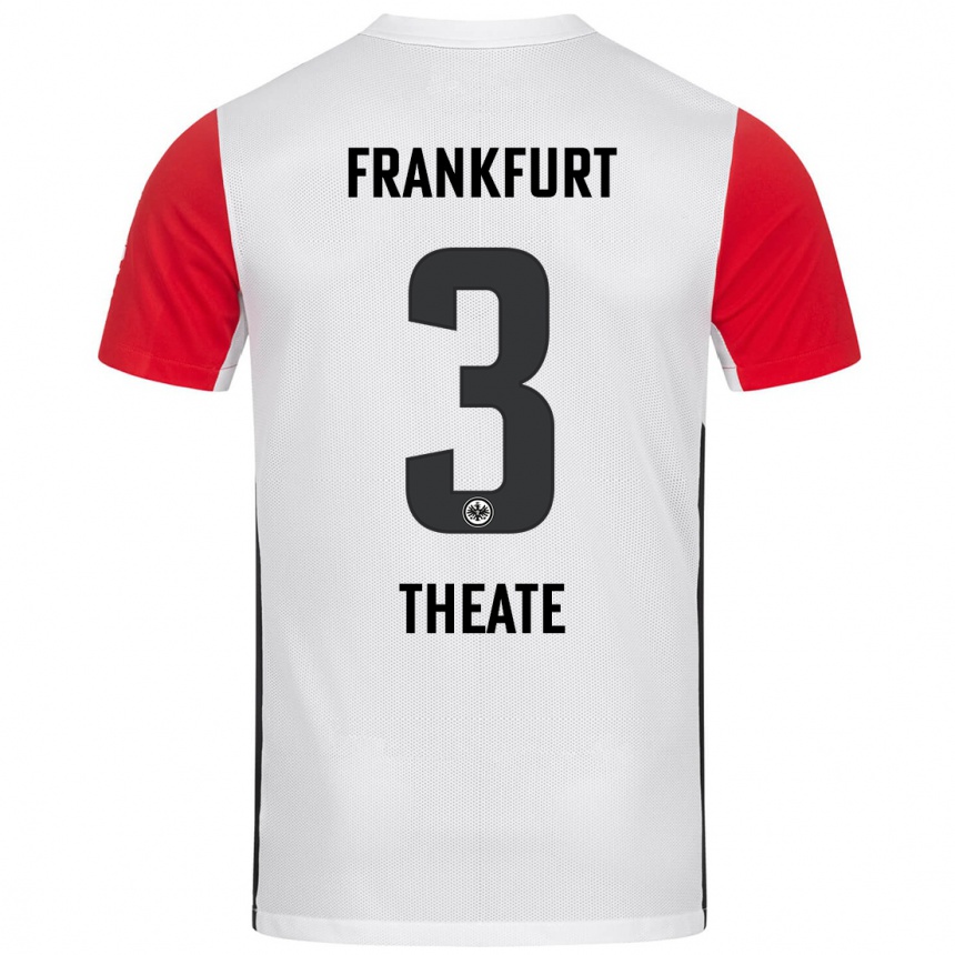 Kinder Fußball Arthur Theate #3 Weiß Rot Heimtrikot Trikot 2024/25 T-Shirt Luxemburg