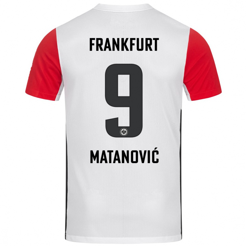 Kinder Fußball Igor Matanovic #9 Weiß Rot Heimtrikot Trikot 2024/25 T-Shirt Luxemburg