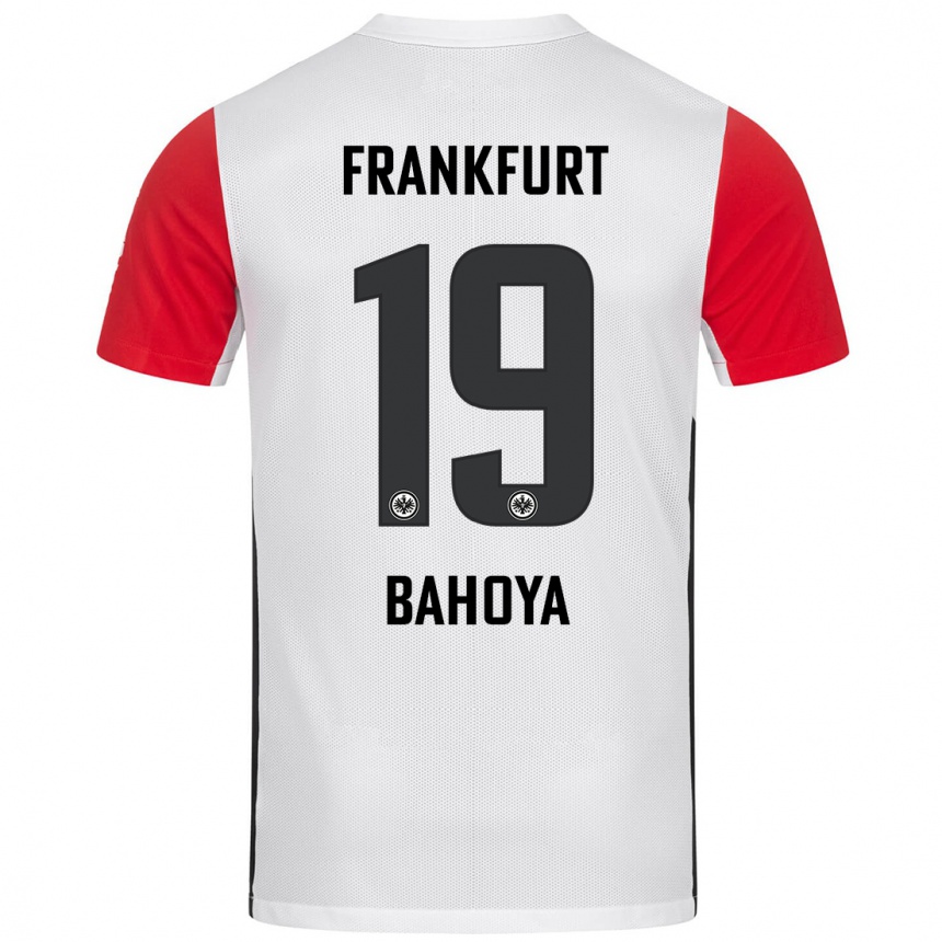 Kinder Fußball Jean-Mattéo Bahoya #19 Weiß Rot Heimtrikot Trikot 2024/25 T-Shirt Luxemburg