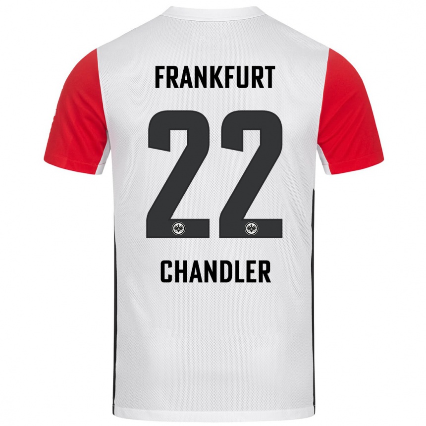 Kinder Fußball Timothy Chandler #22 Weiß Rot Heimtrikot Trikot 2024/25 T-Shirt Luxemburg