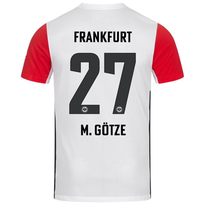 Kinder Fußball Mario Götze #27 Weiß Rot Heimtrikot Trikot 2024/25 T-Shirt Luxemburg