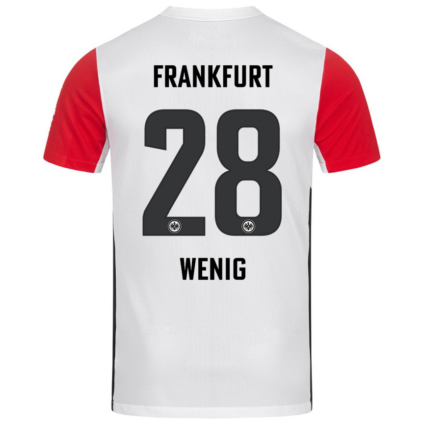 Kinder Fußball Marcel Wenig #28 Weiß Rot Heimtrikot Trikot 2024/25 T-Shirt Luxemburg