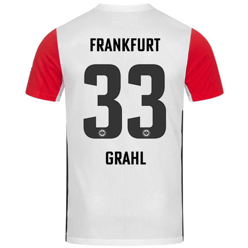 Kinder Fußball Jens Grahl #33 Weiß Rot Heimtrikot Trikot 2024/25 T-Shirt Luxemburg