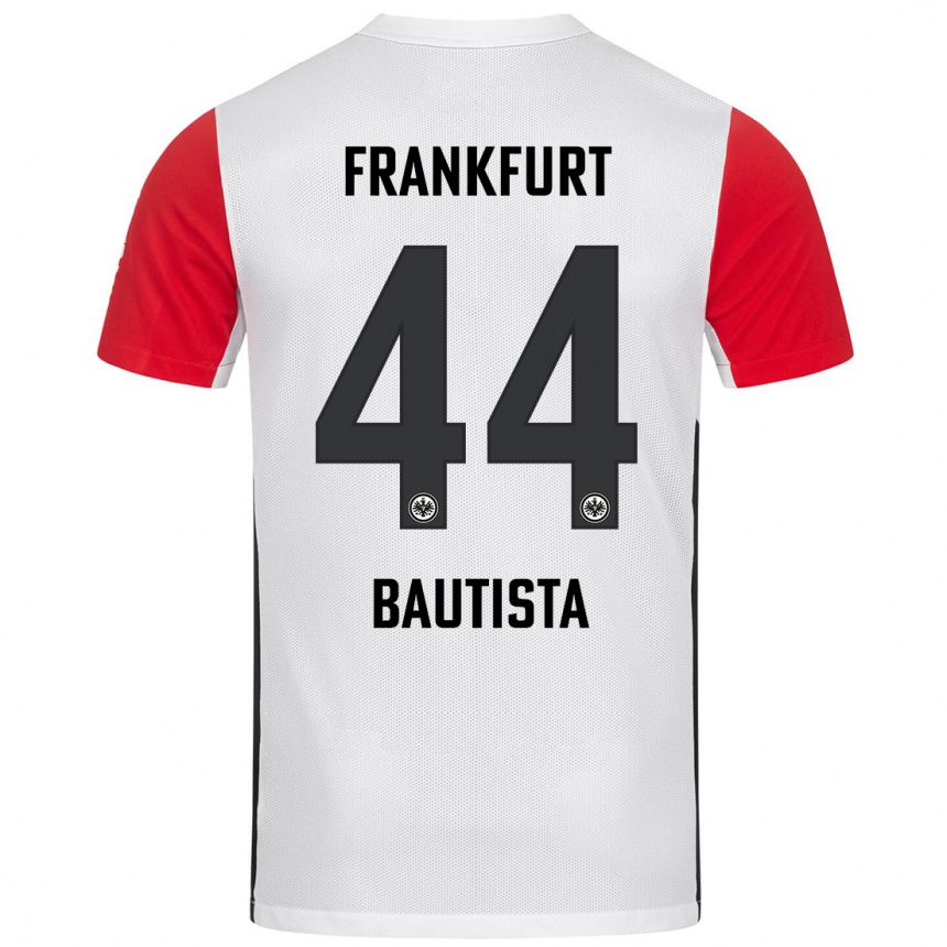 Kinder Fußball Davis Bautista #44 Weiß Rot Heimtrikot Trikot 2024/25 T-Shirt Luxemburg