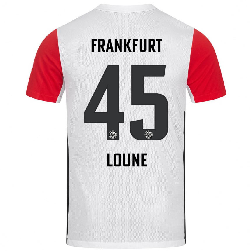 Kinder Fußball Mehdi Loune #45 Weiß Rot Heimtrikot Trikot 2024/25 T-Shirt Luxemburg