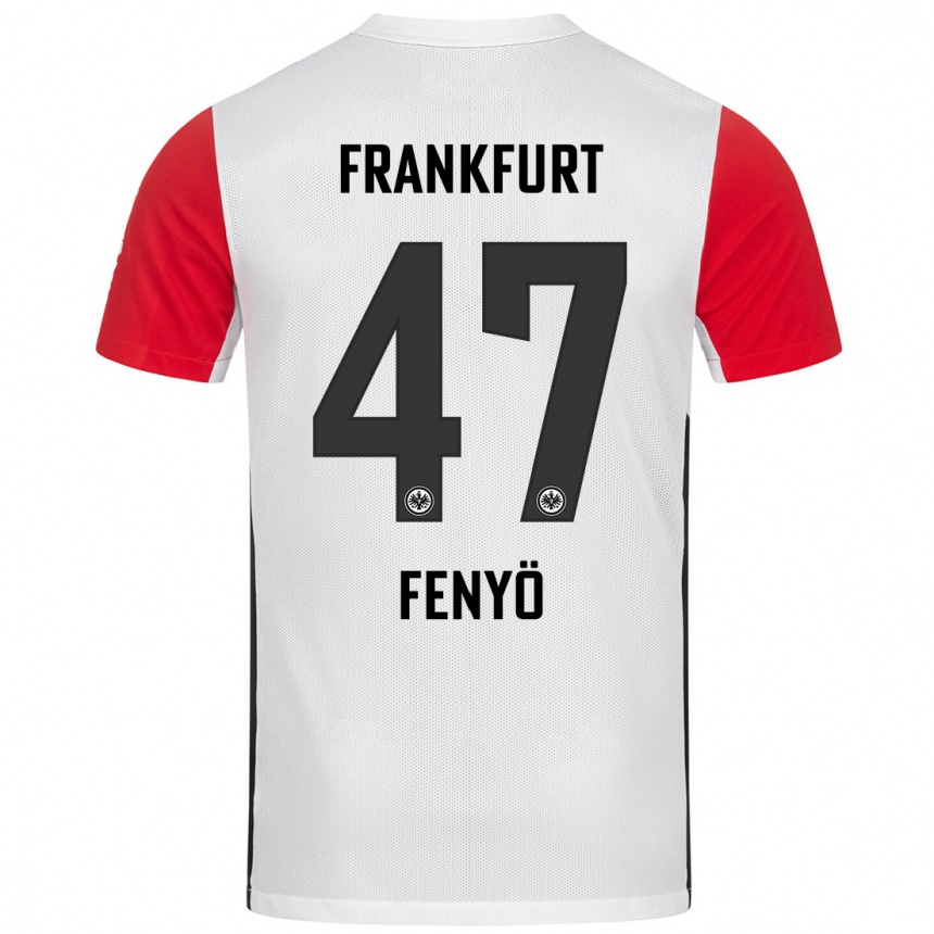 Kinder Fußball Noah Fenyö #47 Weiß Rot Heimtrikot Trikot 2024/25 T-Shirt Luxemburg