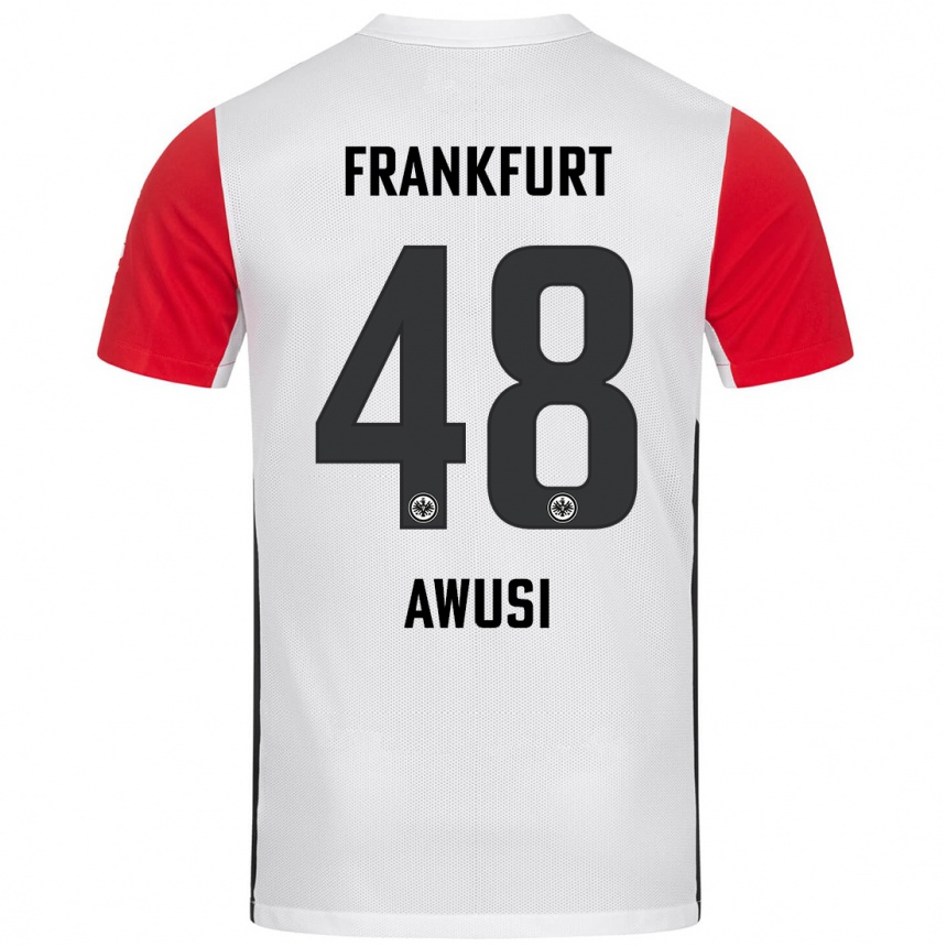 Kinder Fußball Junior Awusi #48 Weiß Rot Heimtrikot Trikot 2024/25 T-Shirt Luxemburg