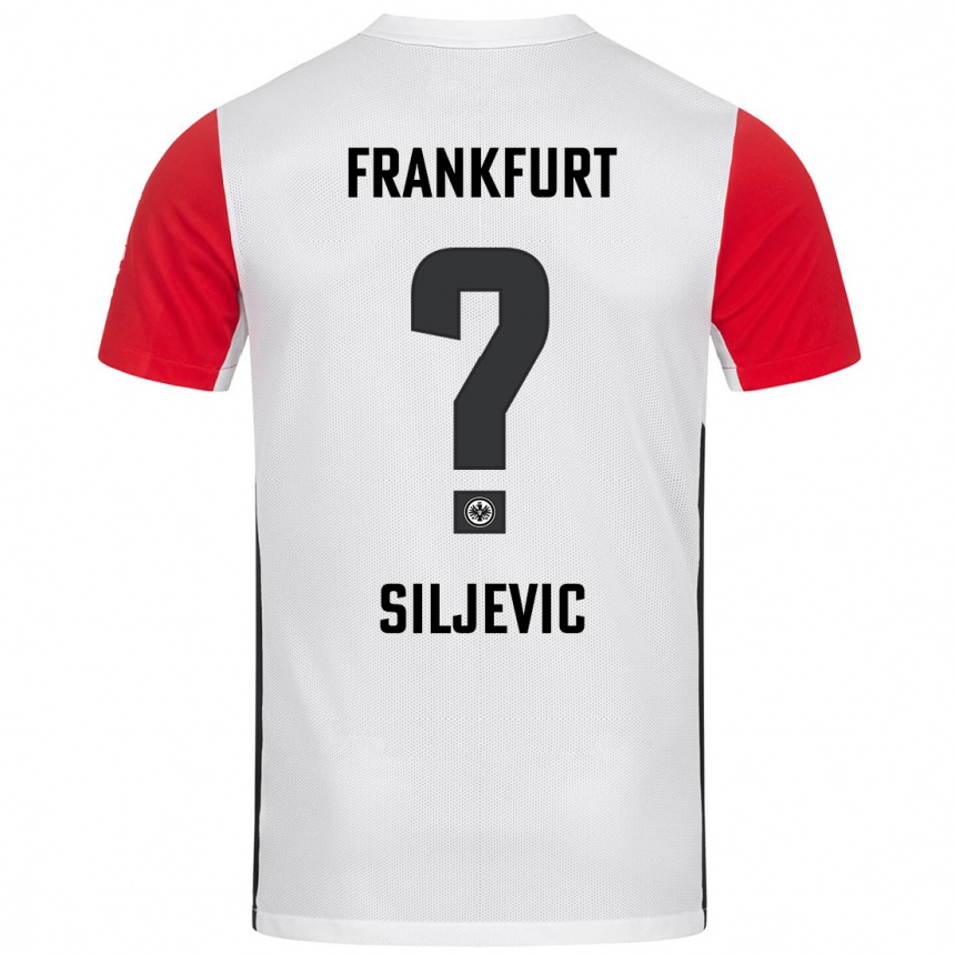 Kinder Fußball Amil Siljevic #0 Weiß Rot Heimtrikot Trikot 2024/25 T-Shirt Luxemburg