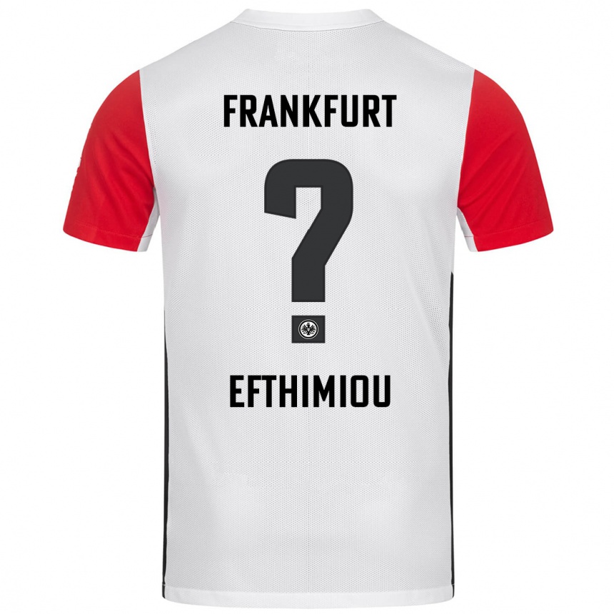 Kinder Fußball Sissis Efthimiou #0 Weiß Rot Heimtrikot Trikot 2024/25 T-Shirt Luxemburg