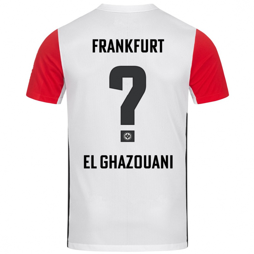 Kinder Fußball Mohamed El Ghazouani #0 Weiß Rot Heimtrikot Trikot 2024/25 T-Shirt Luxemburg