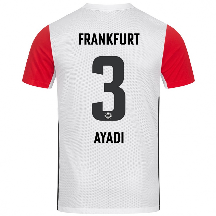 Kinder Fußball Akram Ayadi #3 Weiß Rot Heimtrikot Trikot 2024/25 T-Shirt Luxemburg