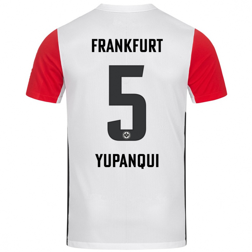 Kinder Fußball Philipp Eisele Yupanqui #5 Weiß Rot Heimtrikot Trikot 2024/25 T-Shirt Luxemburg