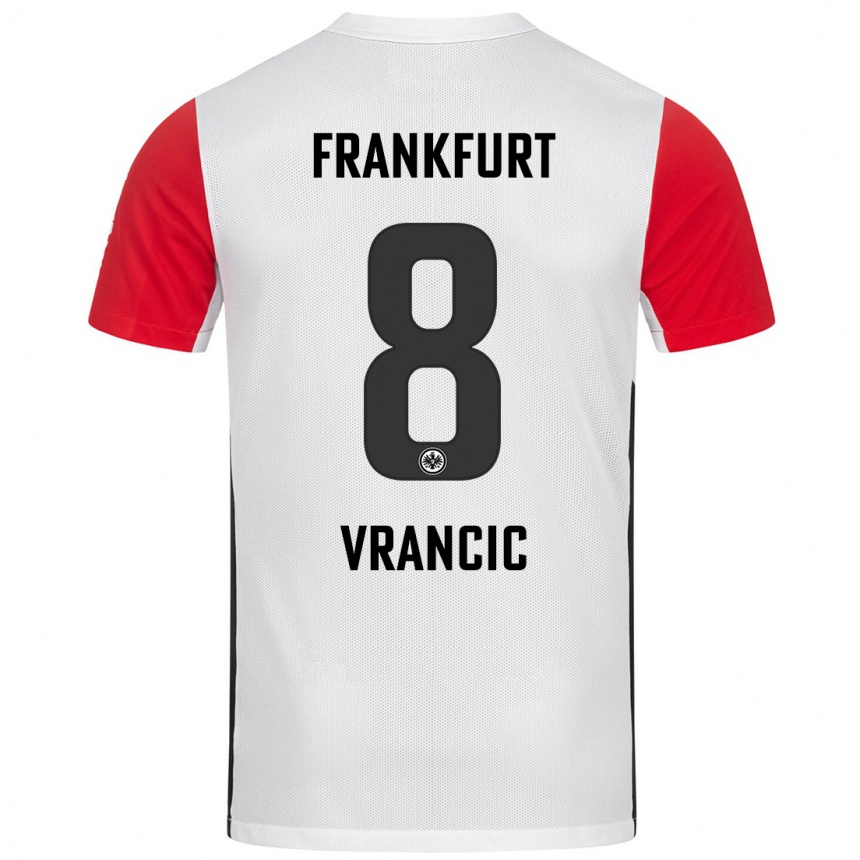 Kinder Fußball Mario Vrancic #8 Weiß Rot Heimtrikot Trikot 2024/25 T-Shirt Luxemburg