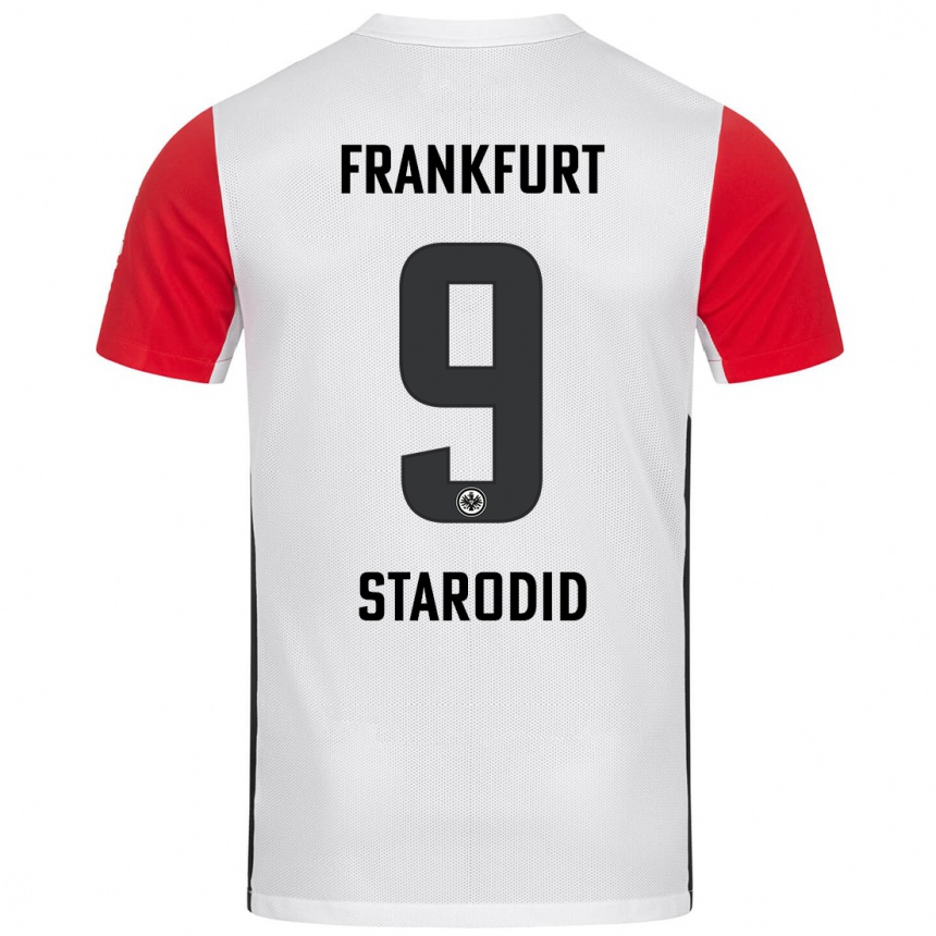 Kinder Fußball Daniel Starodid #9 Weiß Rot Heimtrikot Trikot 2024/25 T-Shirt Luxemburg