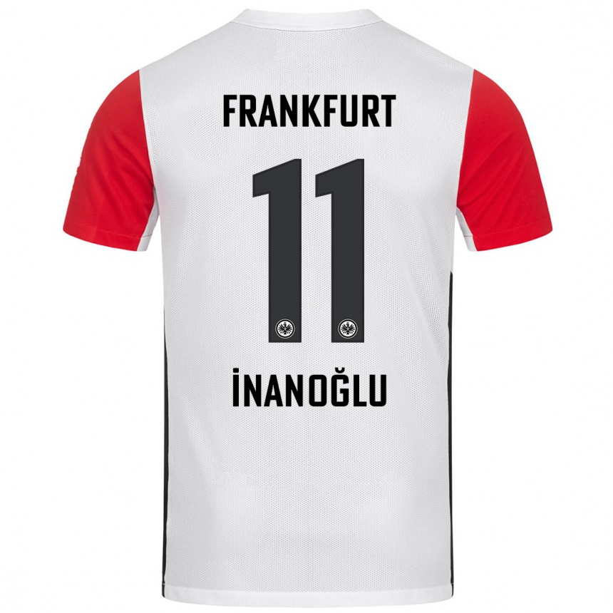 Kinder Fußball Kaan İnanoğlu #11 Weiß Rot Heimtrikot Trikot 2024/25 T-Shirt Luxemburg