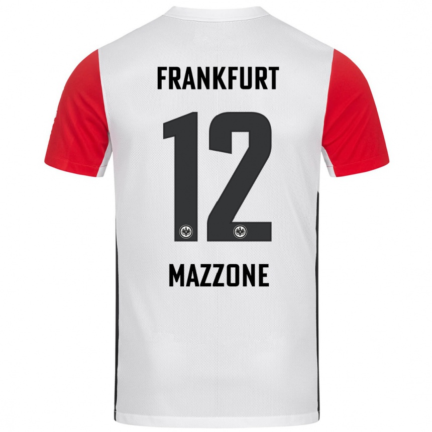 Kinder Fußball Matteo Mazzone #12 Weiß Rot Heimtrikot Trikot 2024/25 T-Shirt Luxemburg