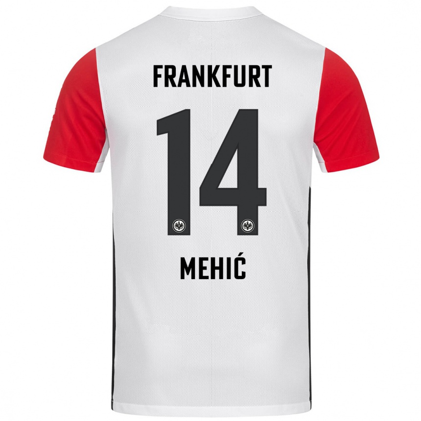 Kinder Fußball Liam Mehić #14 Weiß Rot Heimtrikot Trikot 2024/25 T-Shirt Luxemburg