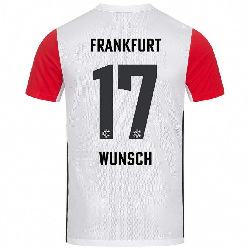 Kinder Fußball Paul Wünsch #17 Weiß Rot Heimtrikot Trikot 2024/25 T-Shirt Luxemburg