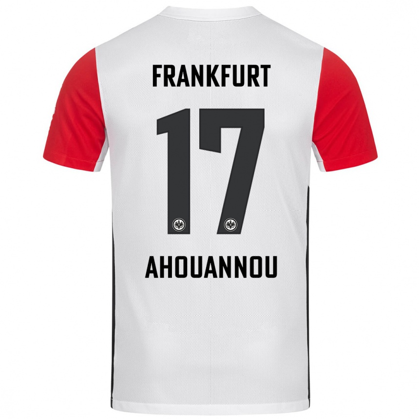 Kinder Fußball Yannis Ahouannou #17 Weiß Rot Heimtrikot Trikot 2024/25 T-Shirt Luxemburg