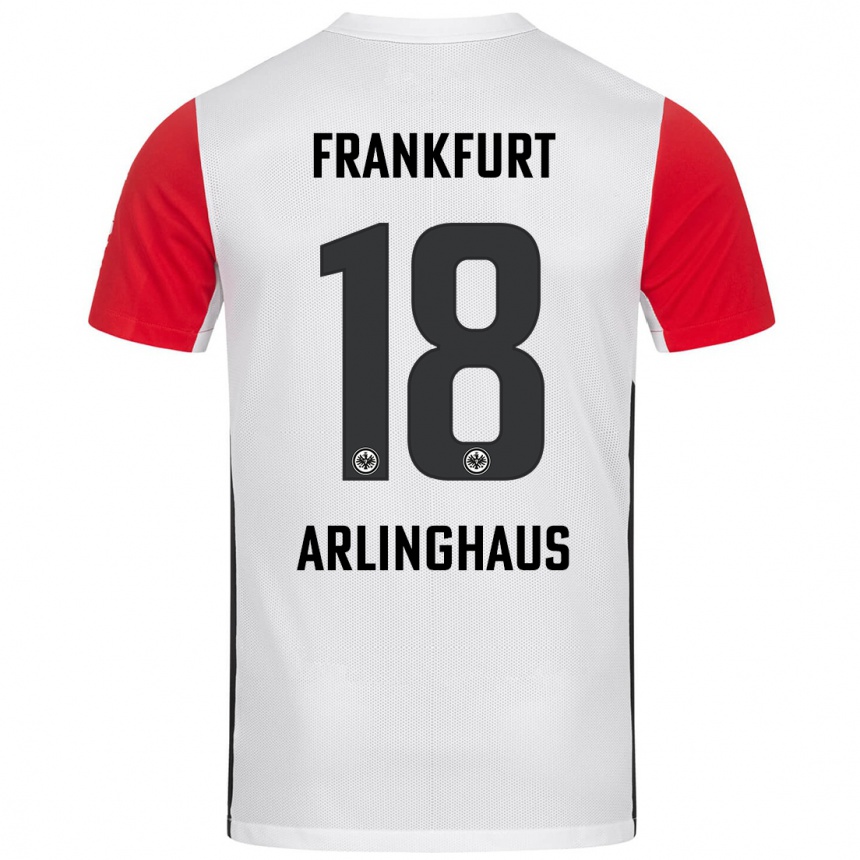 Kinder Fußball Max Arlinghaus #18 Weiß Rot Heimtrikot Trikot 2024/25 T-Shirt Luxemburg