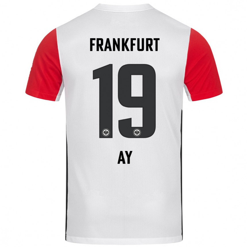 Kinder Fußball Ugur Ay #19 Weiß Rot Heimtrikot Trikot 2024/25 T-Shirt Luxemburg