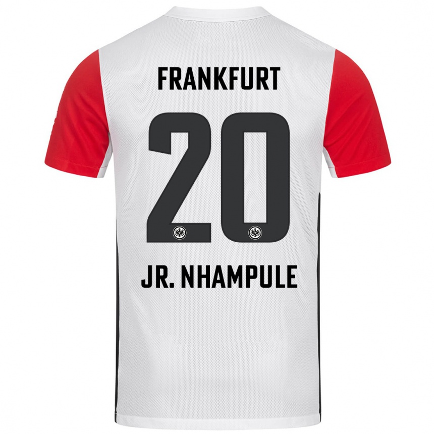 Kinder Fußball Antonio Junior Nhampule #20 Weiß Rot Heimtrikot Trikot 2024/25 T-Shirt Luxemburg