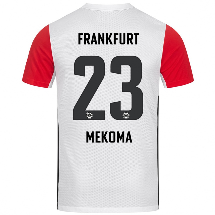 Kinder Fußball Jamal Mekoma #23 Weiß Rot Heimtrikot Trikot 2024/25 T-Shirt Luxemburg