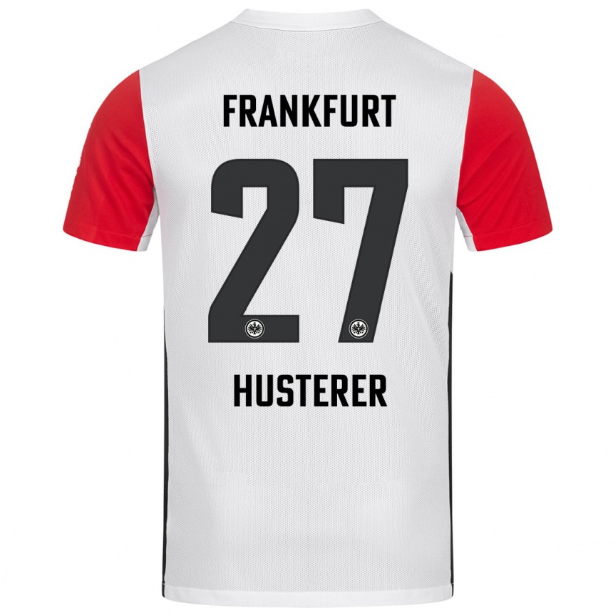 Kinder Fußball Lean Husterer #27 Weiß Rot Heimtrikot Trikot 2024/25 T-Shirt Luxemburg