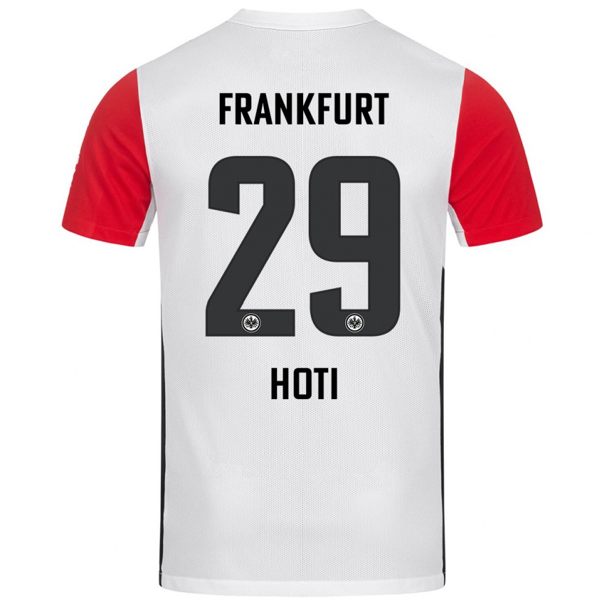 Kinder Fußball Leart Hoti #29 Weiß Rot Heimtrikot Trikot 2024/25 T-Shirt Luxemburg