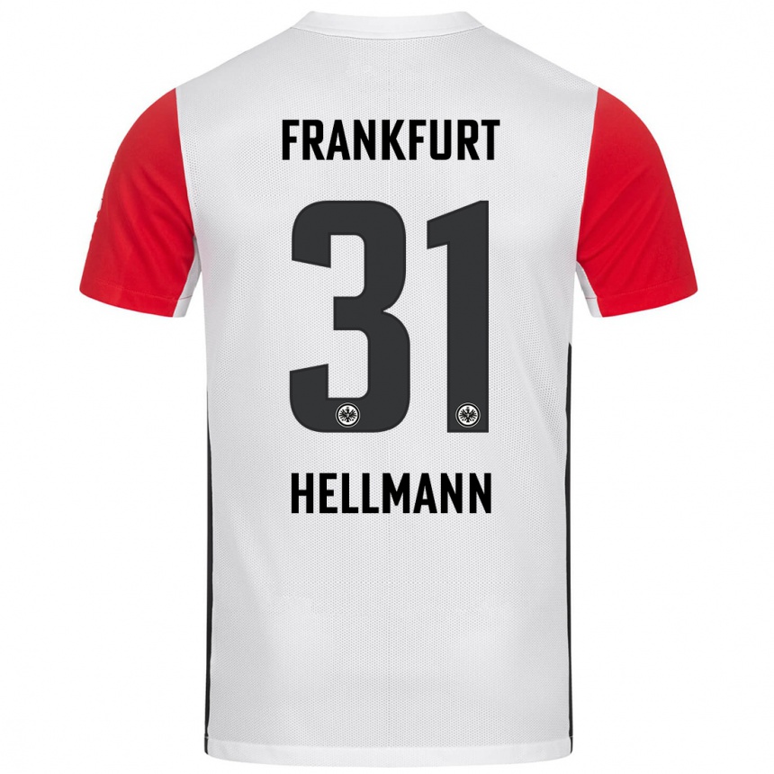 Kinder Fußball Melvin Hellmann #31 Weiß Rot Heimtrikot Trikot 2024/25 T-Shirt Luxemburg