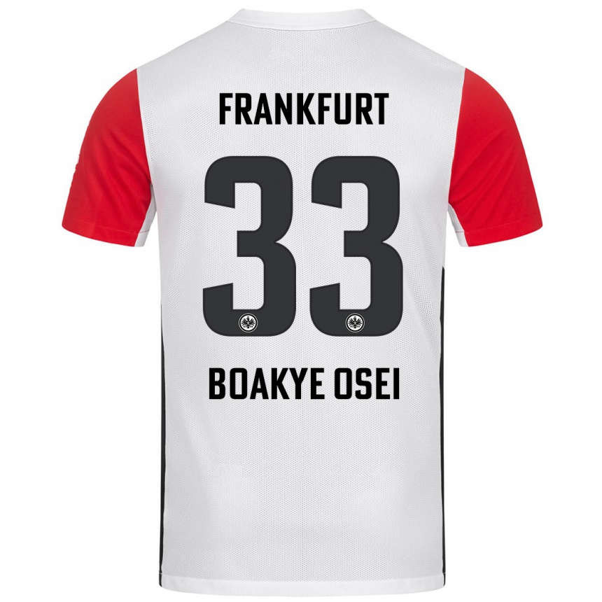 Kinder Fußball Derek Boakye-Osei #33 Weiß Rot Heimtrikot Trikot 2024/25 T-Shirt Luxemburg