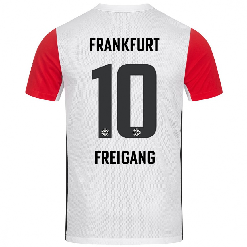 Kinder Fußball Laura Freigang #10 Weiß Rot Heimtrikot Trikot 2024/25 T-Shirt Luxemburg