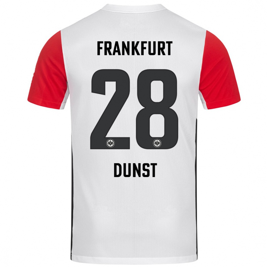 Kinder Fußball Barbara Dunst #28 Weiß Rot Heimtrikot Trikot 2024/25 T-Shirt Luxemburg