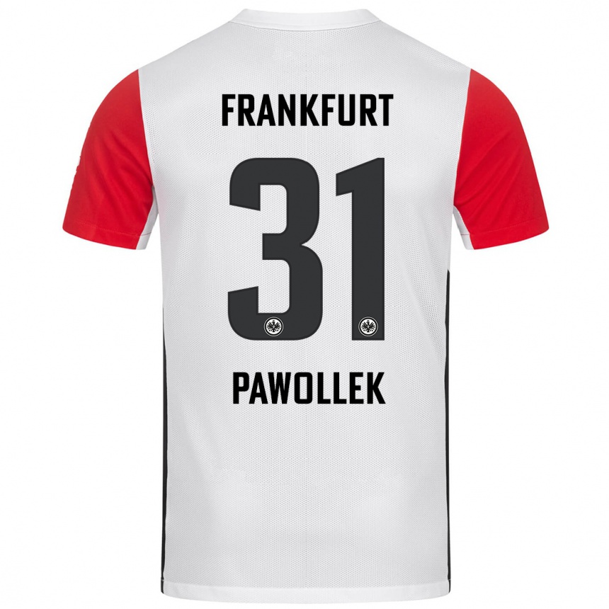 Kinder Fußball Tanja Pawollek #31 Weiß Rot Heimtrikot Trikot 2024/25 T-Shirt Luxemburg