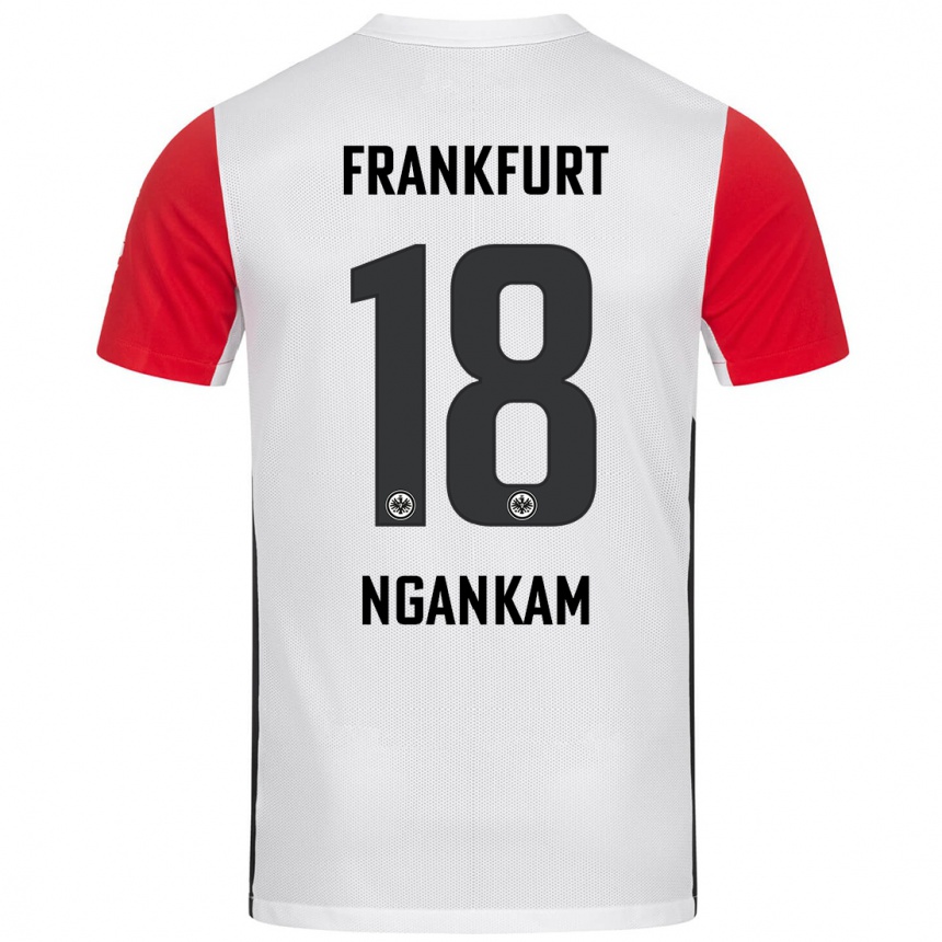 Kinder Fußball Jessic Ngankam #18 Weiß Rot Heimtrikot Trikot 2024/25 T-Shirt Luxemburg