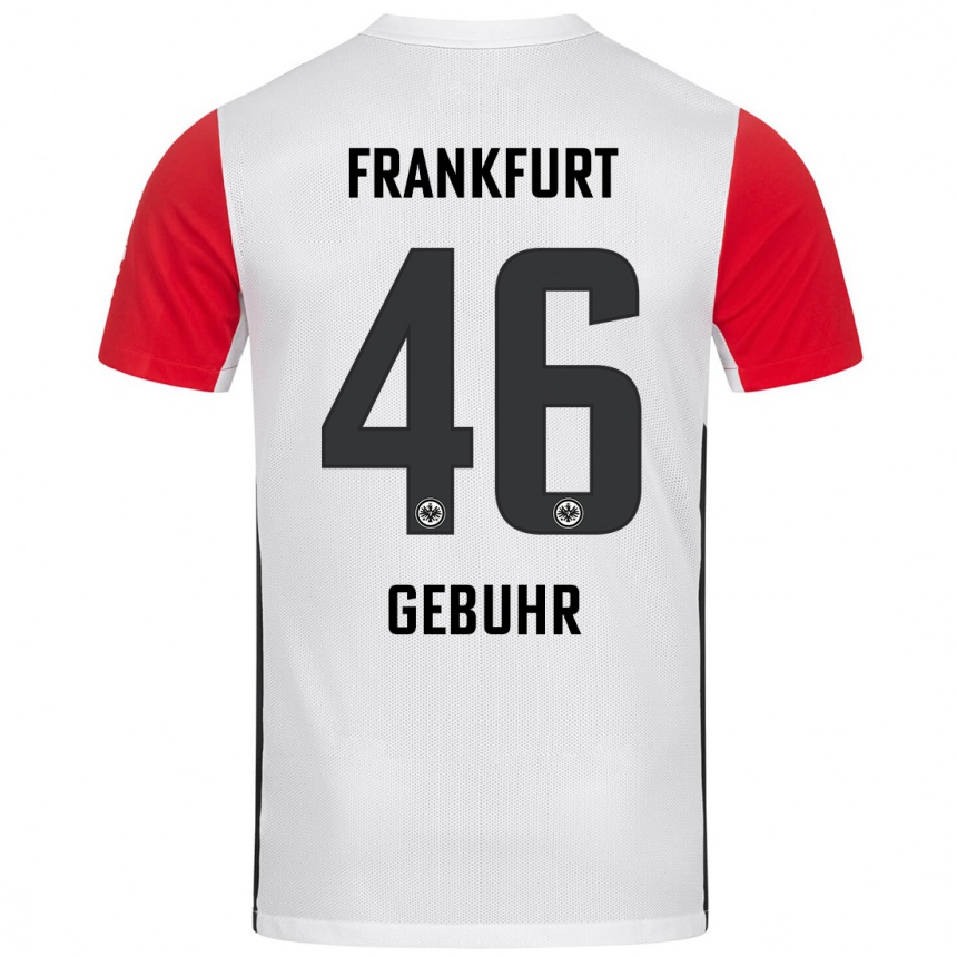 Kinder Fußball Dario Gebuhr #46 Weiß Rot Heimtrikot Trikot 2024/25 T-Shirt Luxemburg