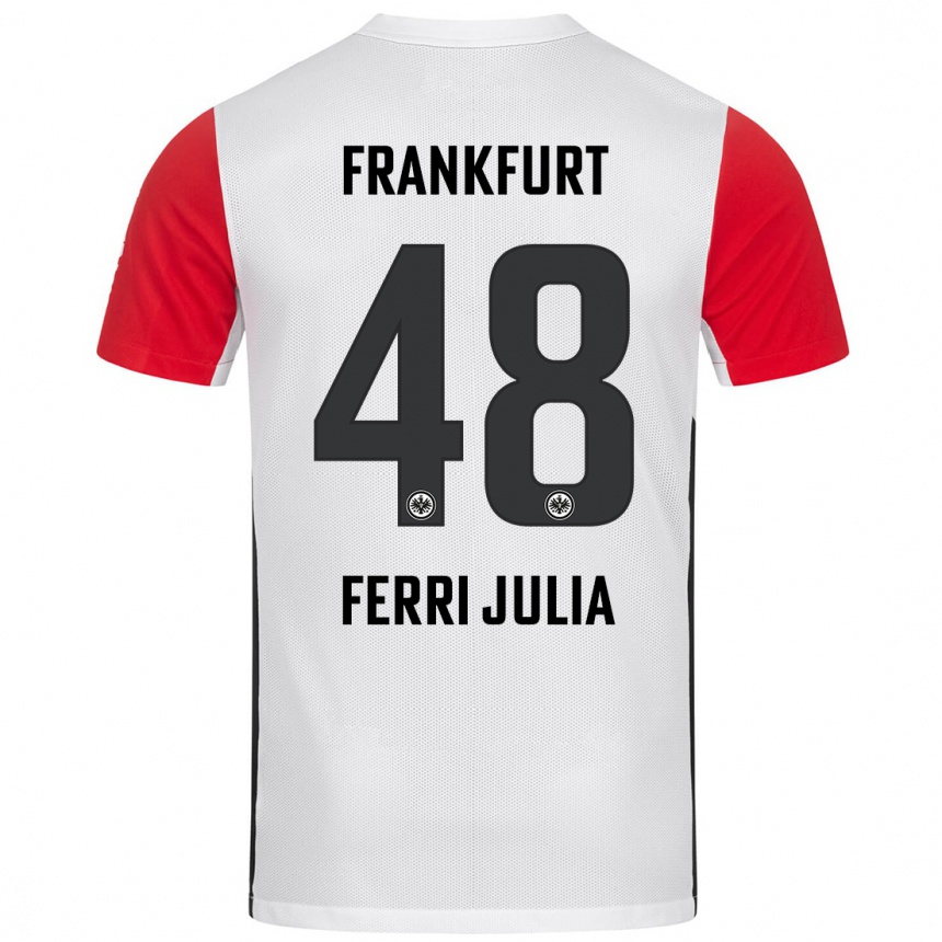 Kinder Fußball Nacho Ferri #48 Weiß Rot Heimtrikot Trikot 2024/25 T-Shirt Luxemburg