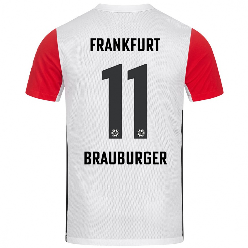 Kinder Fußball Maximilian Brauburger #11 Weiß Rot Heimtrikot Trikot 2024/25 T-Shirt Luxemburg