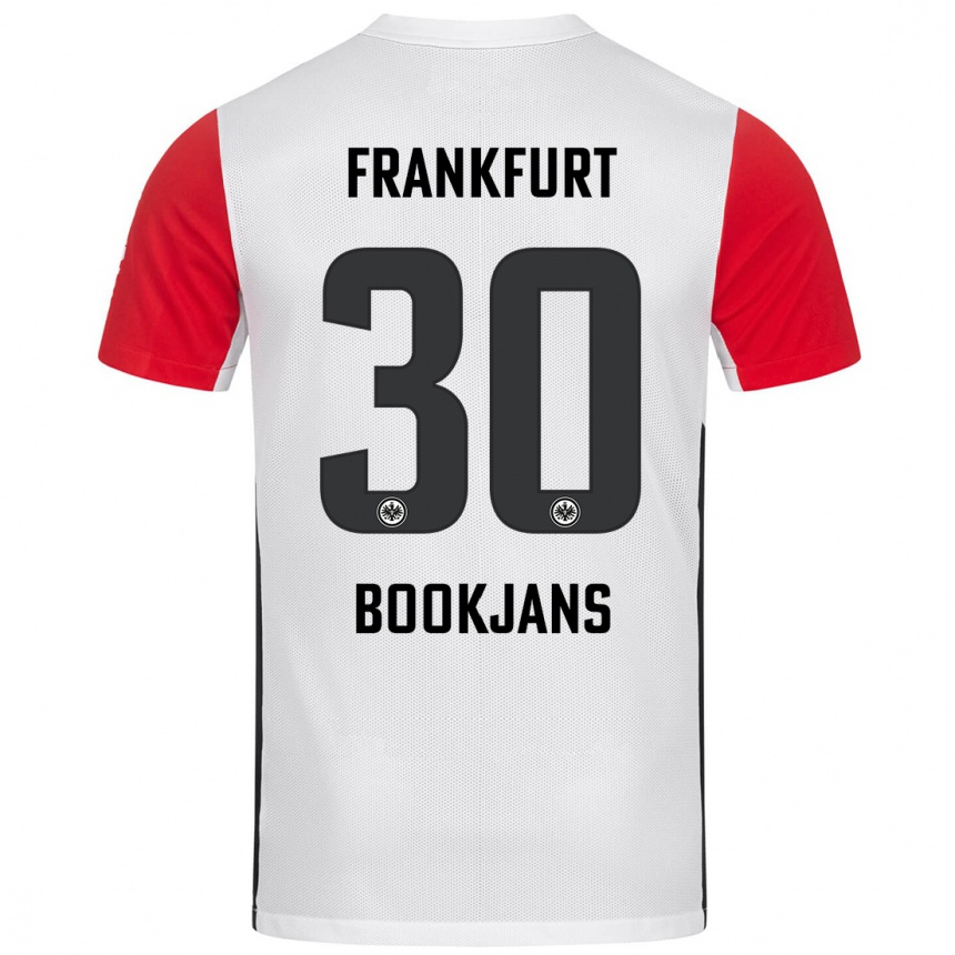 Kinder Fußball Jakob Bookjans #30 Weiß Rot Heimtrikot Trikot 2024/25 T-Shirt Luxemburg