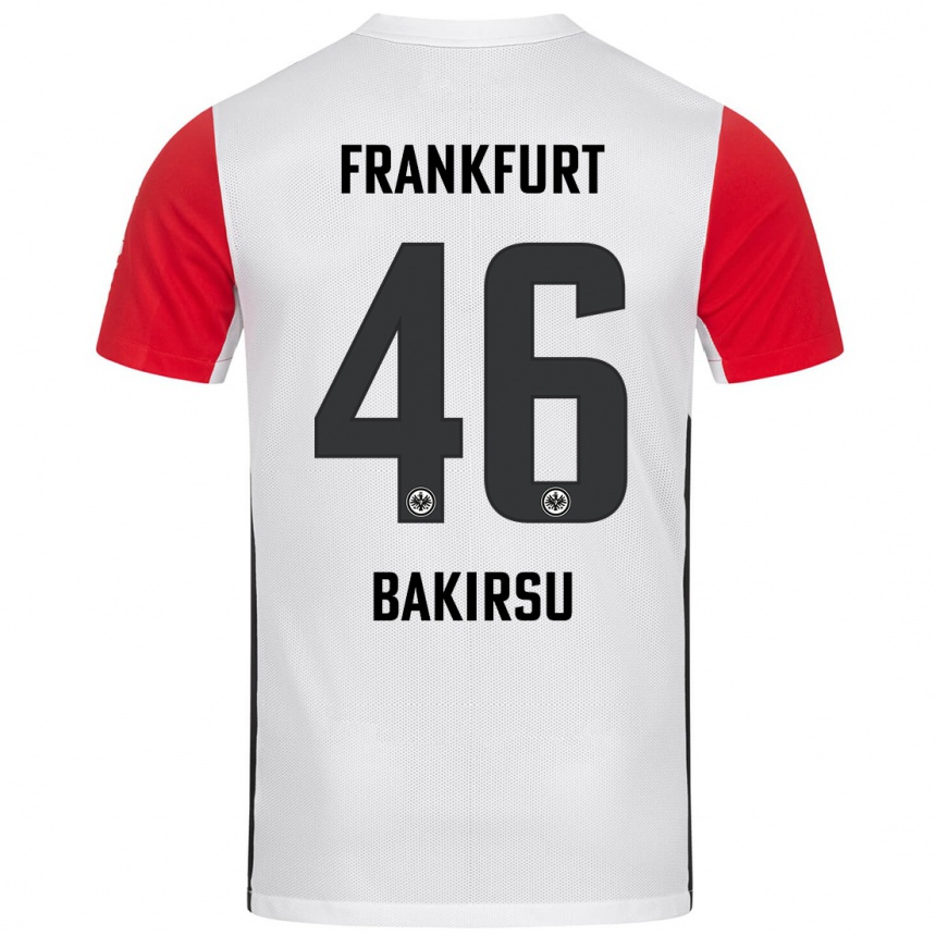 Kinder Fußball Hüseyin Bakirsu #46 Weiß Rot Heimtrikot Trikot 2024/25 T-Shirt Luxemburg