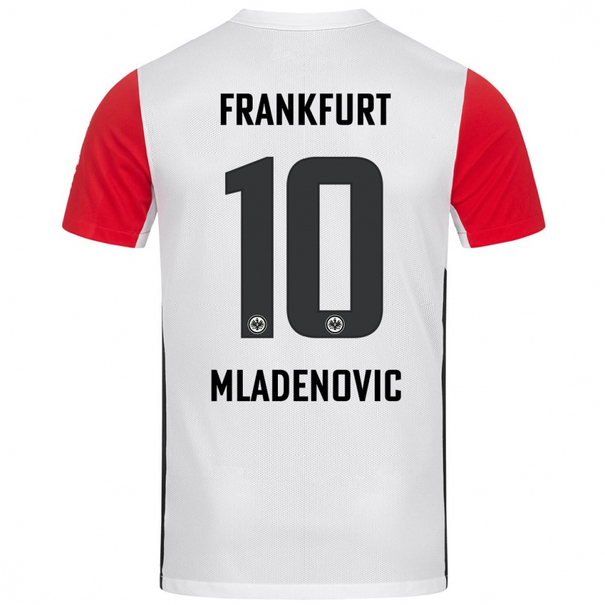 Kinder Fußball Marko Mladenovic #10 Weiß Rot Heimtrikot Trikot 2024/25 T-Shirt Luxemburg